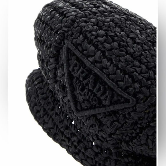 Prada Women’s Black Raffia Beret Hat - Size S - Picture 3 of 6
